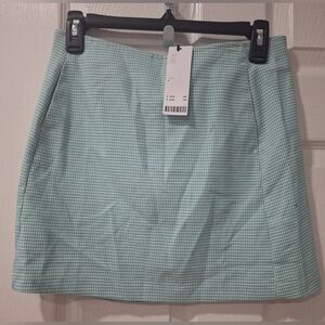 Urban Outfitters Mint Checkered Mini Skirt